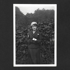 Young woman chic fashion blazer set - old photo snapshot