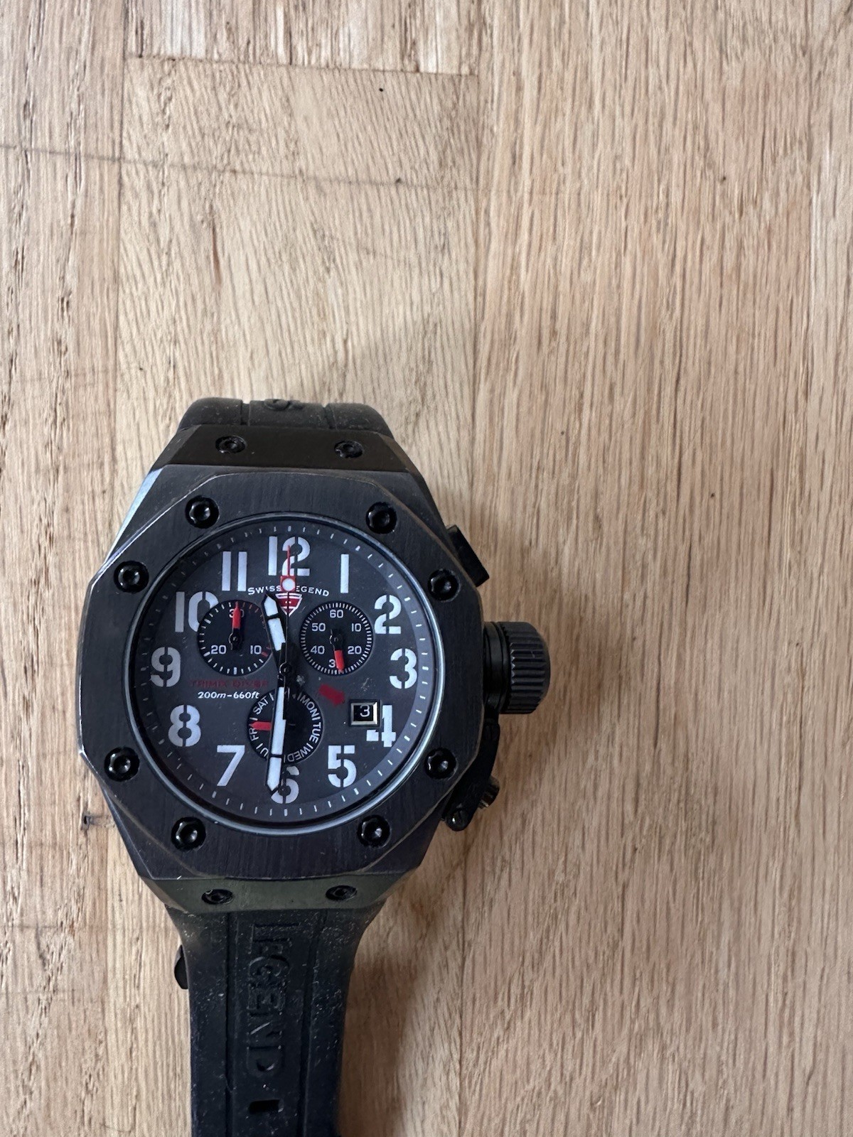 Men's Swiss Legend  Trimix Diver Chronograph Grey dial Watch With Box