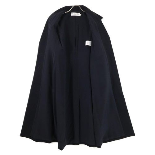 Christian Dior 951M19A1007 Wool big collar single coat 34 Navy - Picture 4 of 8