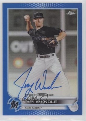 2022 Topps Chrome Veteran Blue Refractor 149/150 Joey Wendle #CVA-JWE Auto 0sf1
