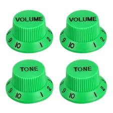 2Set Speed Control Knobs 2Volume 2Tone Green with Black Characters