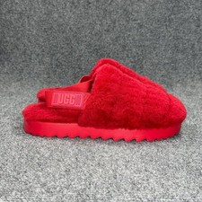 UGG Super Fluff Slippers Women's Size 11 Red Comfy Cozy Slip On Sheepskin Shoes