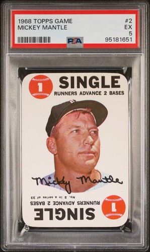 1968 Topps Game Mickey Mantle #2 PSA 5 HOF Yankee