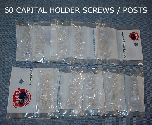 60 CAPITAL PLASTICS REPLACEMENT SCREWS & POSTS for COIN HOLDERS 10 PKS of 6 EACH