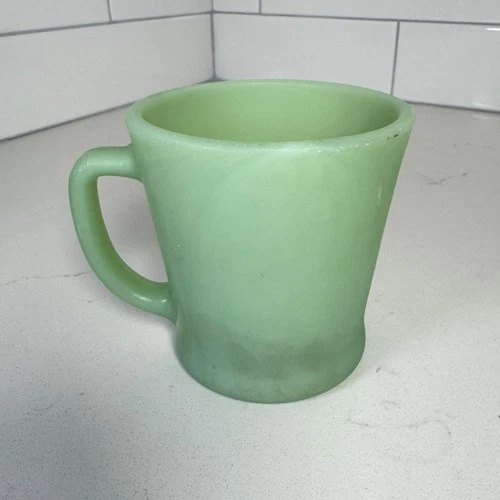 Vintage Fire King Anchor Hocking D-Handle Jadeite Coffee Mug Tea Cup 60s 70s