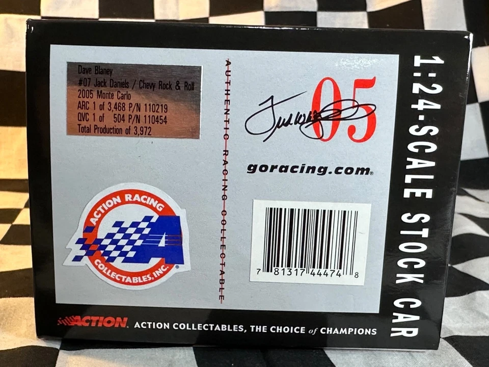 Action 1/24 Dave Blaney #07 Jack Daniels/Drive by Truckers 1/3468 - Image 2 of 4