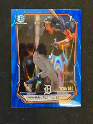 2026 Bowman Chrome Jude Warwick 1st Blue RayWave BCP-58 Tigers 096/150