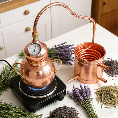 3L Pure Copper Alembic Still for Whiskey, Moonshine, Essential Oils