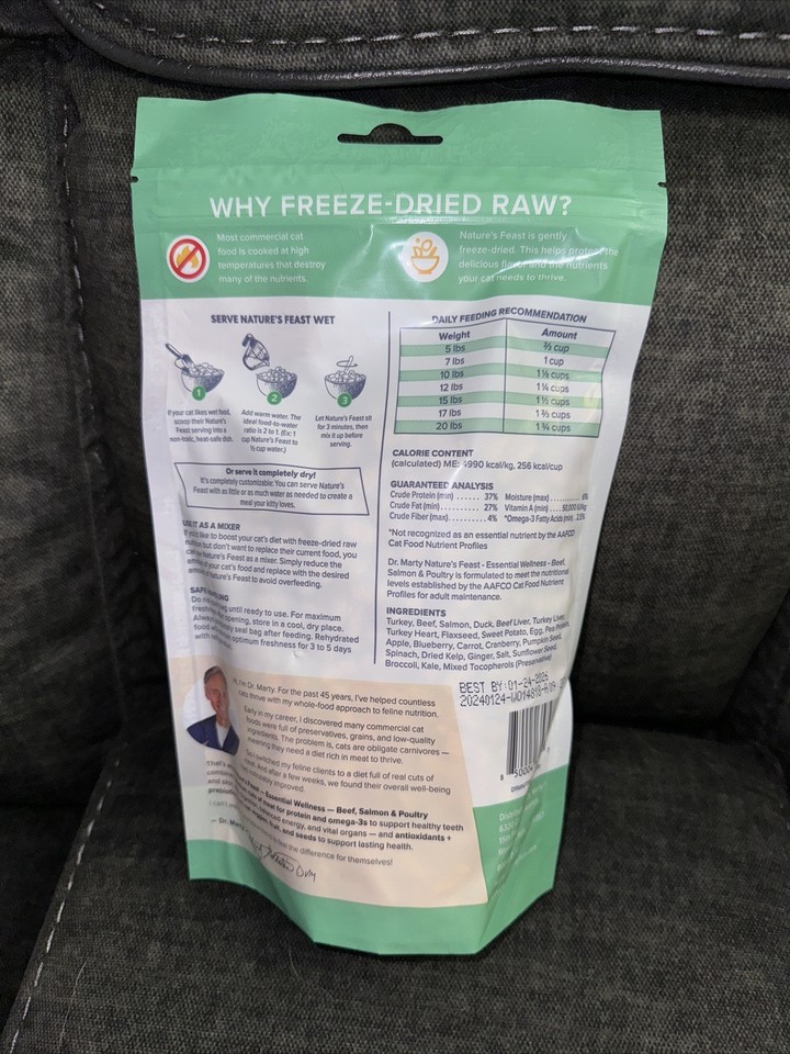 Dr. Marty Nature's Feast Essential Wellness Cat Food Beef Salmon Fish