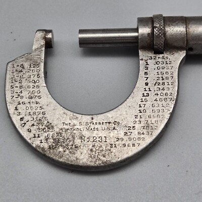 L.S. Starrett No.231 Outside Micrometer Machinist Tool USA | eBay