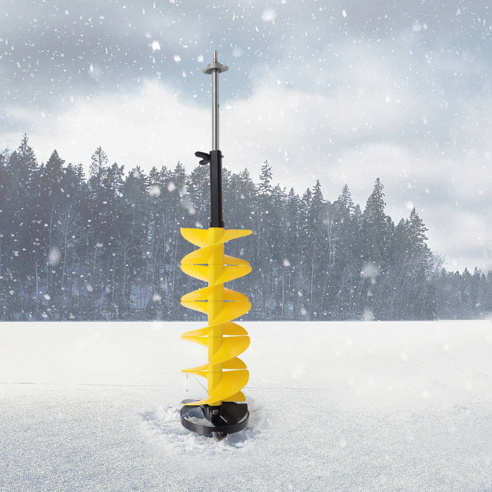 Ice Drill Auger Nylon Ice Auger Bit 8'' Drill Adapter Ice Fishing+Extendable Rod