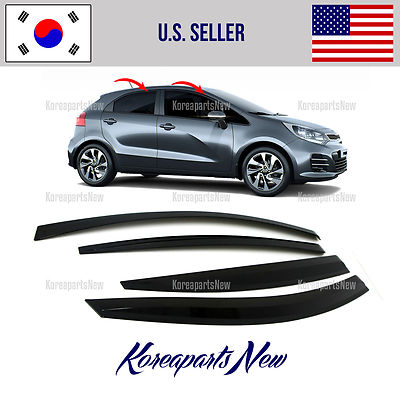 SMOKED DOOR WINDOW VENT VISOR DEFLECTOR fits for KIA RIO HATCHBACK 2015-2017