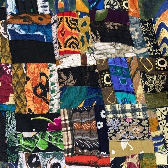 WE BE BOP PATCHWORK MULTICOLOR VTG LINED TOPPER/J… - image 8