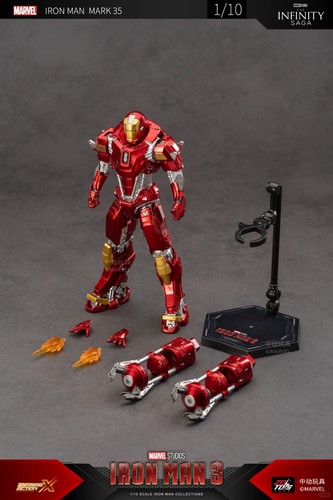 ZD Toys Marvel Iron Man 3 Movie Figur Mark35 MK35 Red Snapper 7" Actionfigur - Bild 12 von 23