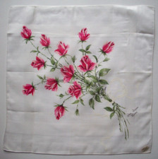 One dozen pink roses Burmel vintage hankerchief hanky
