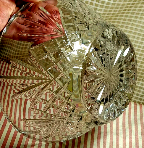 ☆Lenox☆ Cut glass SIGNED & STICKER Charleston bowl~ Crystal~ 6 3/4" X 3 1/2" - Picture 13 of 13
