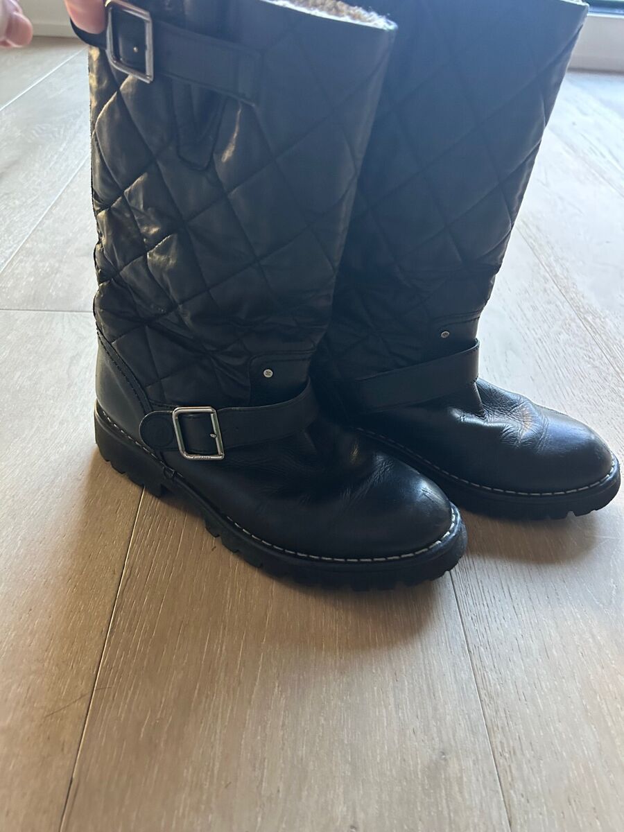 Chanel Quilted black CC Mid Calf Boots Size IT 37 US 6.5 | eBay Chanel Quilted black CC Mid Calf Boots Size IT 37 US 6.5 | eBay