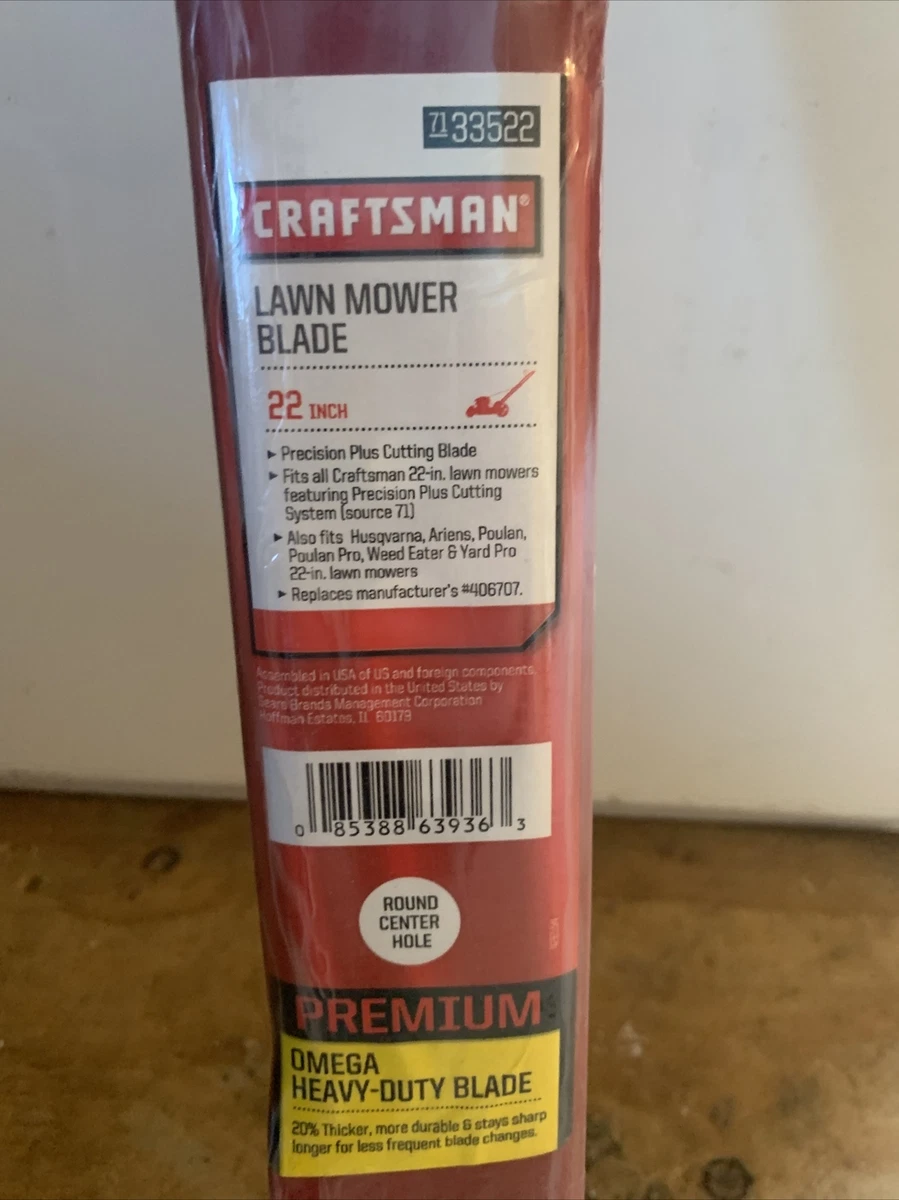 Genuine Craftsman 71 33522 Premium Replacement Lawn Mower Blade 22