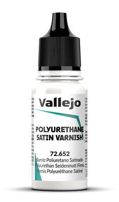 Vallejo 72.652 Polyurethane Satin Varnish 18 ml - Game Color Auxiliary Finish
