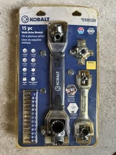 Kobalt 15 Pc Piece Multi Drive Universal Socket Wrench Set 0105129