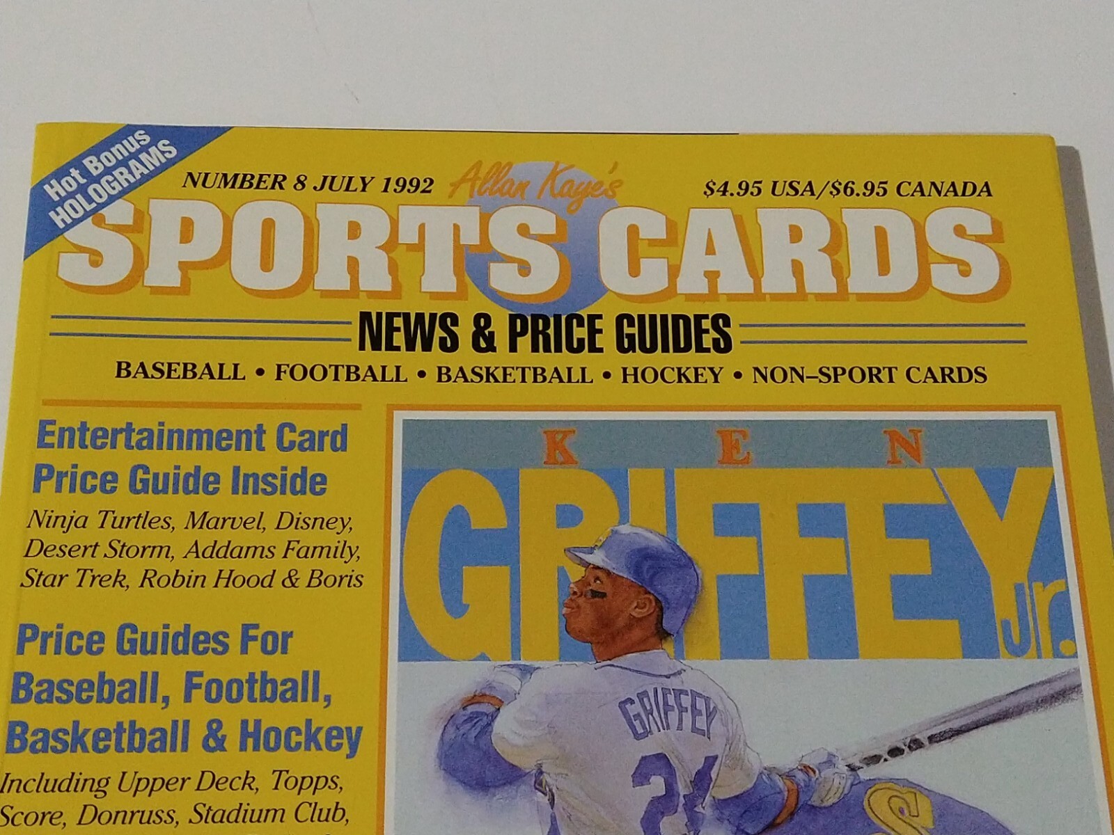 July 1992 No.8 Allan Kaye's Sports Cards News Price Guides Magazine