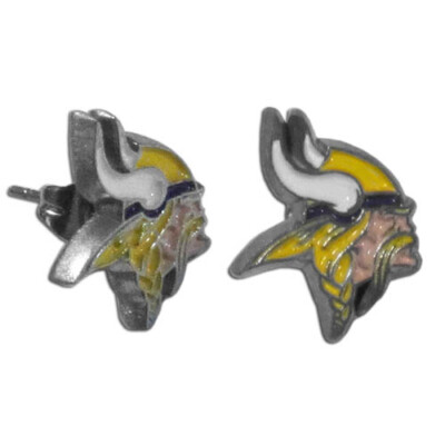 Minnesota Vikings Logo Stud Earrings (NFL Football Jewelry)