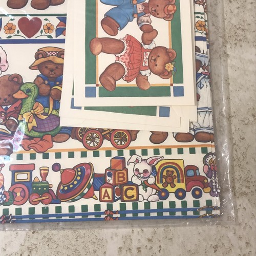 Confezione regalo orsi e giocattoli attuali vintage sigillata NOS 2 fogli/2 carte regalo 1984 - Foto 21 di 24