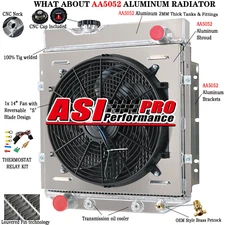 4 Row Radiator+Shroud fan fit 64-66  Ford Mustang/ 60-65 Falcon Cougar 5.0 V8