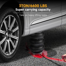 Heavy Duty Car Pneumatic Triple Air Bag Jack Trolley 3 Ton 6600 lbs Quick Lift
