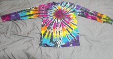 Vintage 90s Tye Dye Long Sleeve T Shirt Size M Made In USA Anvil Retro