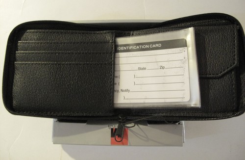 Mundi Zipper Closure Bi-Fold Leather Wallet Black - Picture 2 of 3