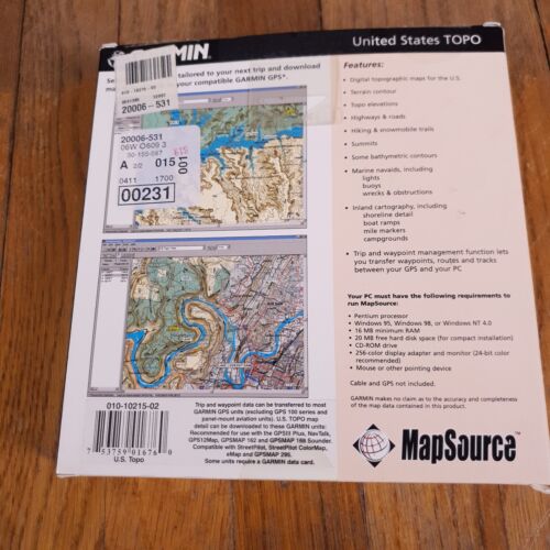 Garmin MapSource US Topo CDs Includes Trip & Waypoint Management - Picture 2 of 2