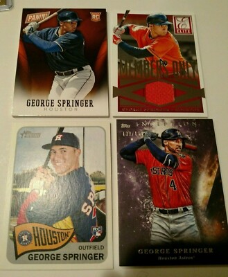 GEORGE SPRINGER (4) CARD***MINT ROOKIE SHORT PRINT THICK CARD LOT***3 SP RC+1 #d