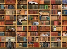 Cobble Hill The Cat Library 1000 Piece Jigsaw Puzzle