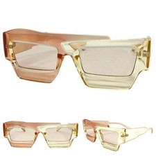 Classic Futuristic Modern Retro Party Club Rave SUNGLASSES Funky Champagne Frame