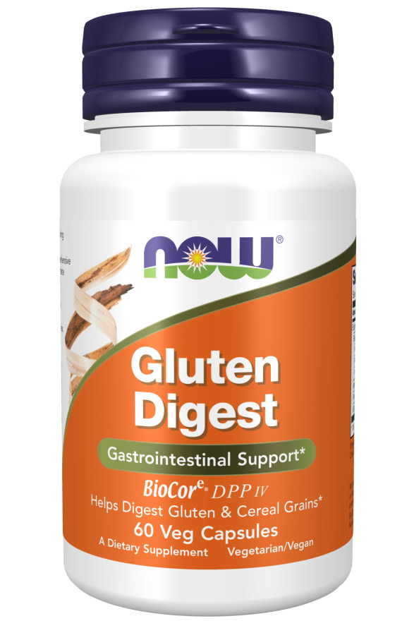 NOW Foods Gluten Digest 60 Veg Capsules, Gastrointestinal Support, Digestion