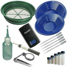 17pc Blue 1/2" Large Gold Classifier Screen  Gold Pan Panning Kit