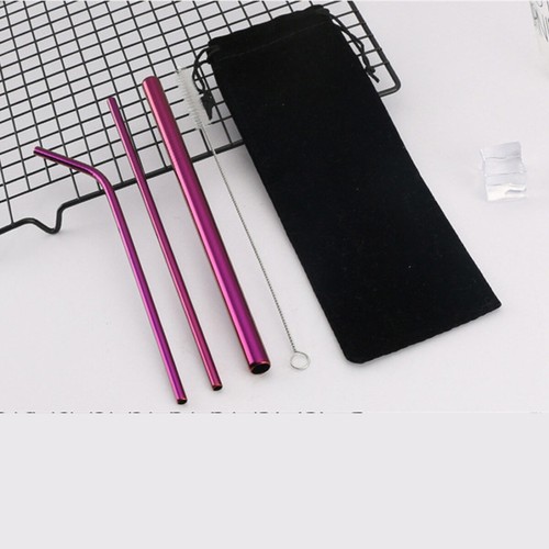 4pcs Stainless Steel Metal Drinking Straw Reusable Straws + Cleaner Brush Kit - Picture 12 of 14