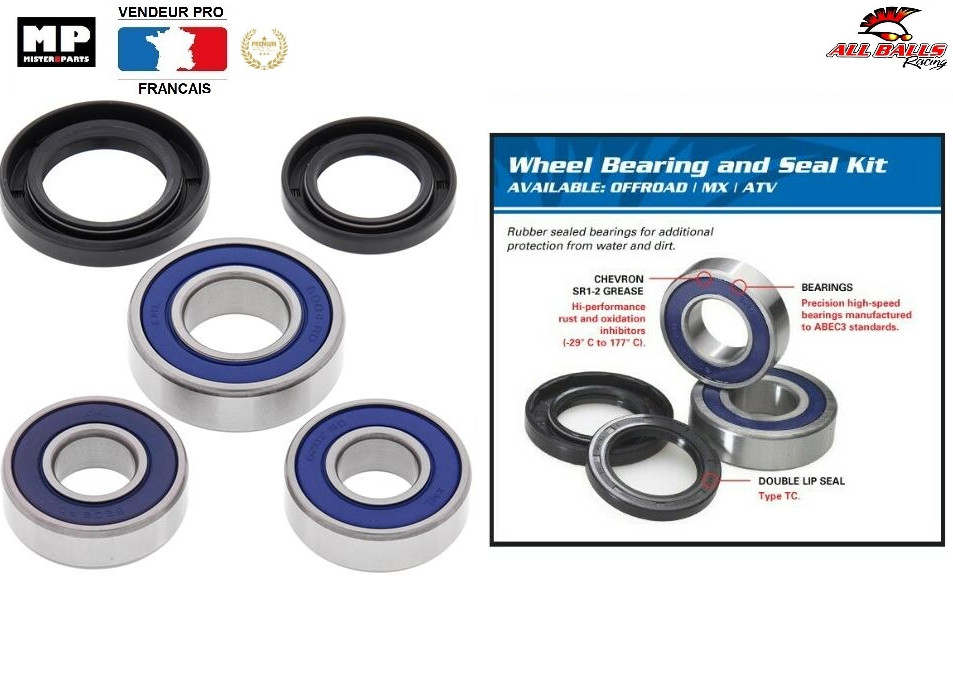 Roulement et spy de roue AVANT 25-1082 étanche pour stabiliser la direction du Kawasaki KX 125