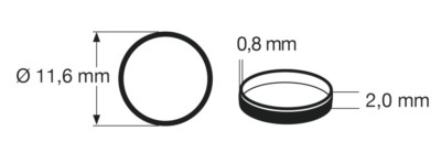 Fleischmann HO 648001 Traction tire set  10 pieces, diameter 11.6 mm width 2mm