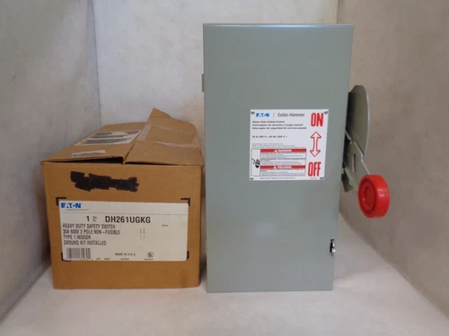 NEW EATON/CUTLER-HAMMER DH261UGKG 30 A 600V 2 POLE HEAVY DUTY SAFETY SWITCH