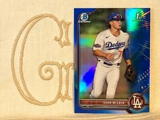 Sean McLain, Dodgers, 2022 1st Bowman Draft Chrome Blue Refractor #d/150 BDC50🇬