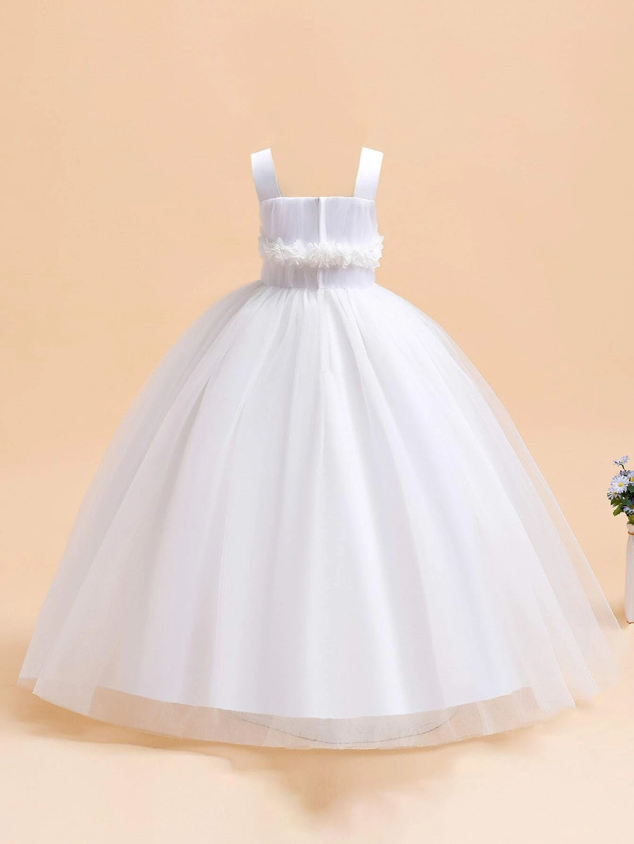 Vestidos Blanco Para Niñas de Encaje Princesa Fiesta Quince Boda Cumpleaño | eBay