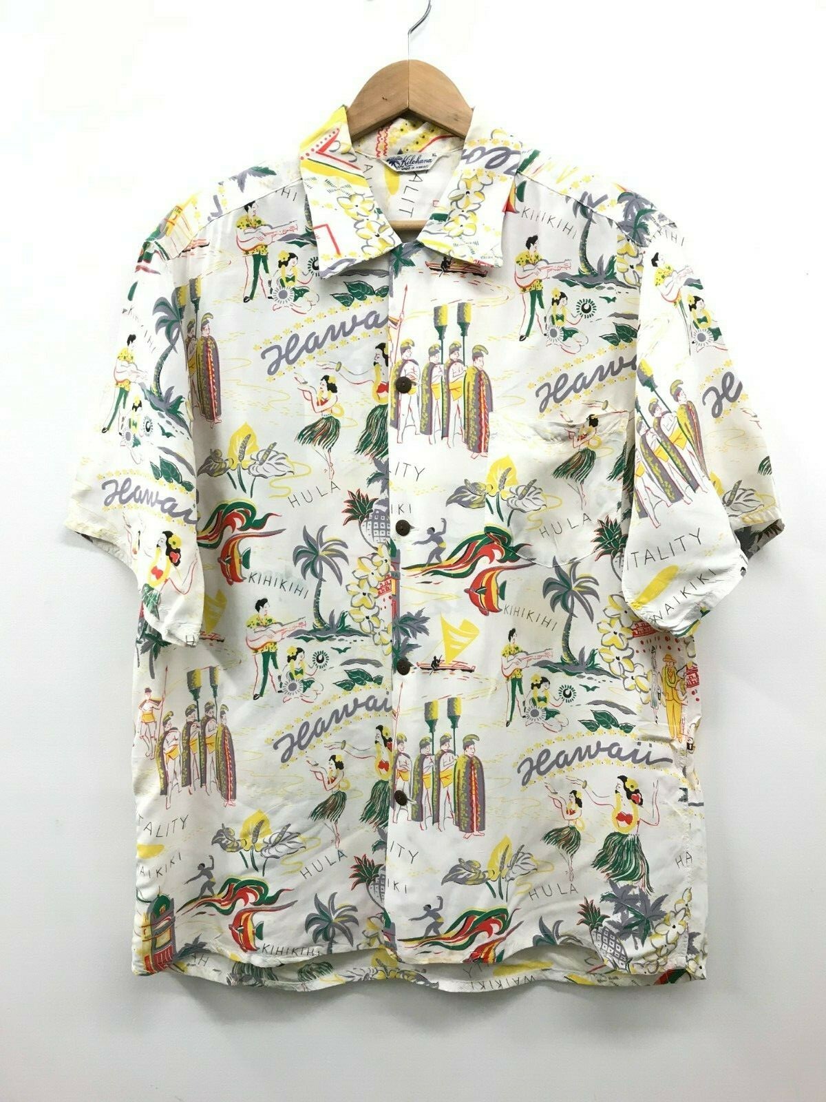 Vintage Hawaiian Shirt / Rayon Kilohana Men's XL 1960… Gem