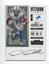 2017 Contenders Vetern Ticket Autograph #390 Ameer Abdullah Detroit Lions