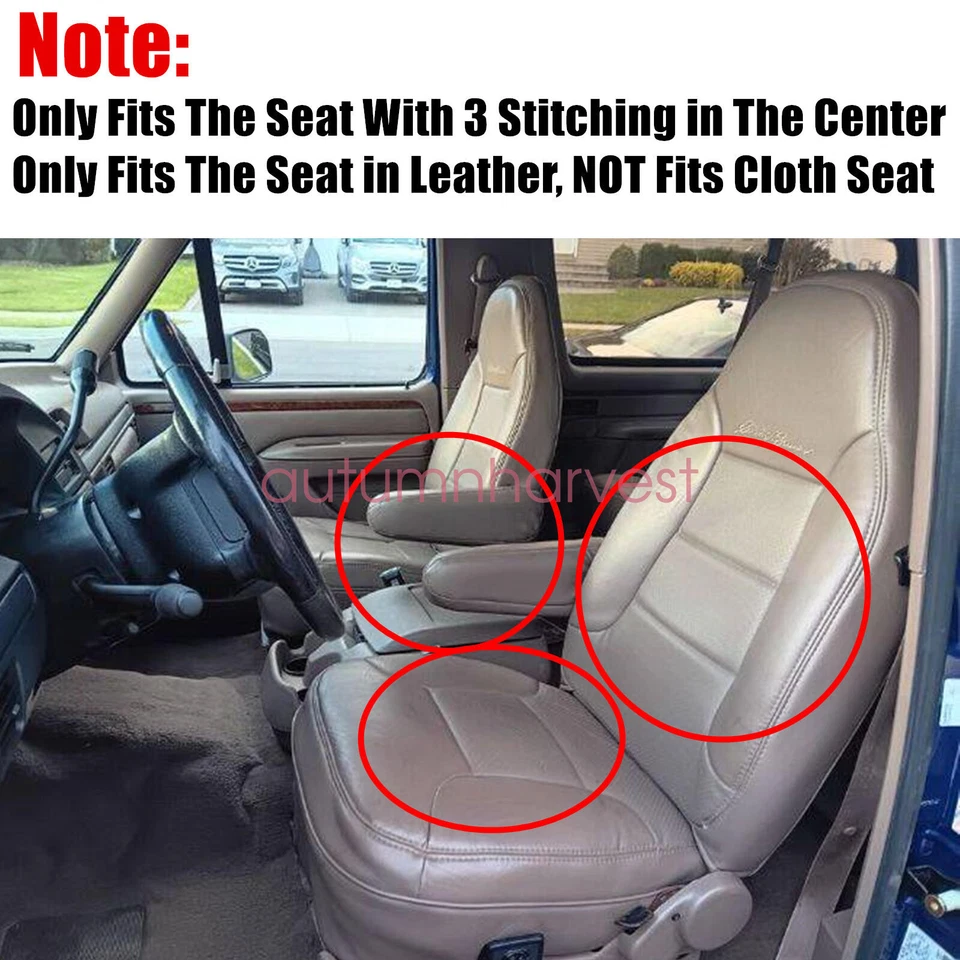 For 1996 Ford Bronco Eddie Bauer Driver+Passenger Seat Cover & Armrest Cover Tan - Image 2 of 4