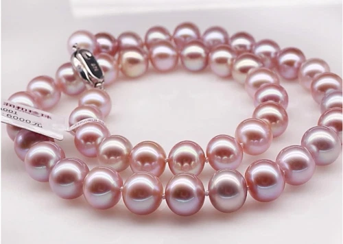 Huge 18"10-11mm natural south sea genuine pink pearl necklace 88896AAA