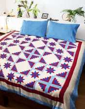 Large High Quality Patchwork Log Cabin Star - FINISHED QUILT Great Elegant look