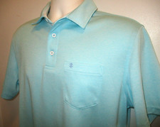IZOD "Saltwater, Relaxed Classic" Men's Smooth Cotton Polo Shirt Medium Blue