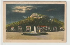 Chimney Rock North Carolina Entrance + Hickory Nut Falls NC view 1947 POSTED